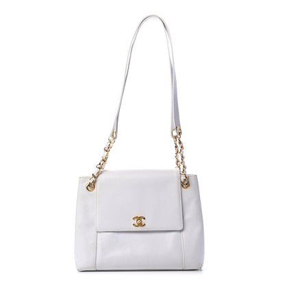 Chanel Caviar Flap Shoulder Bag White 1 of 6