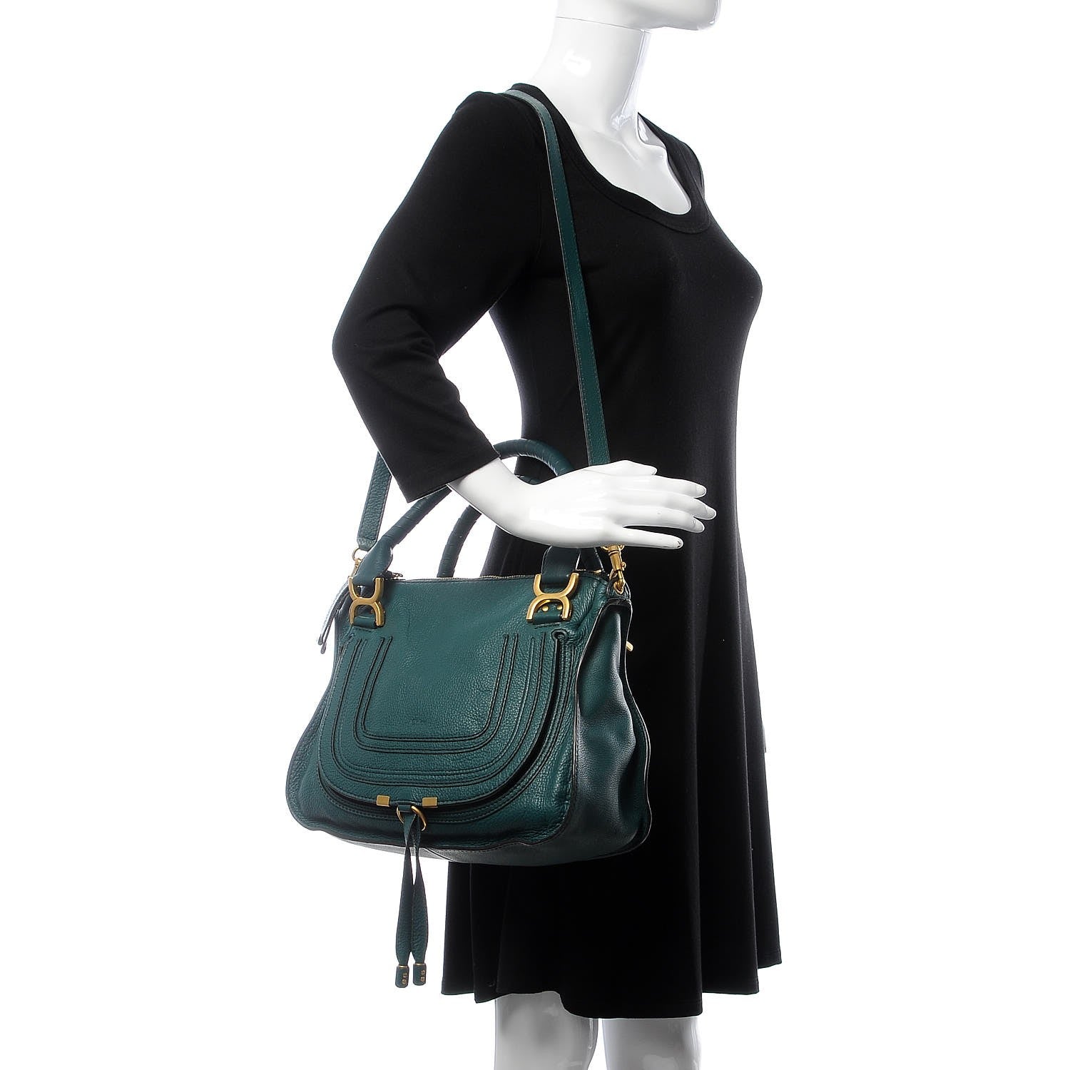 Chloe Calfskin Medium Marcie Satchel Teal 2 of 7