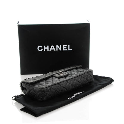 Chanel Crackled Calfskin Quilted East West Flap Black 4 of 7