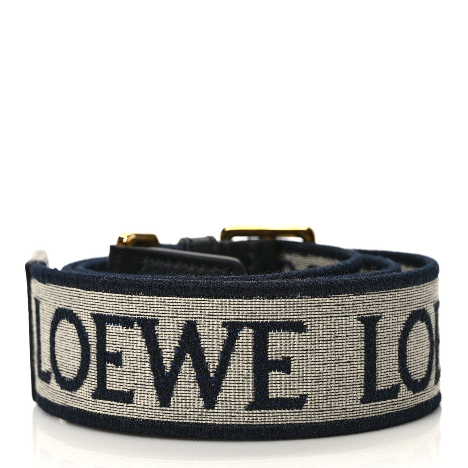 Loewe Calfskin Jacquard Anagram Strap Navy Black 2 of 4