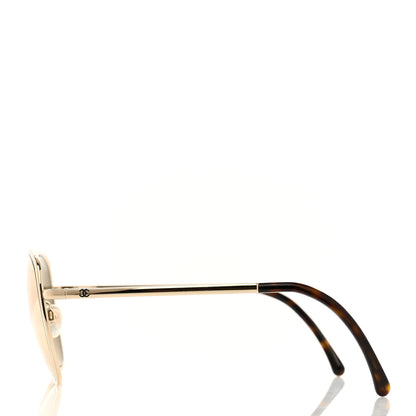 Chanel Metal Mirrored Pilot Summer Sunglasses 4223 Gold 3 of 8