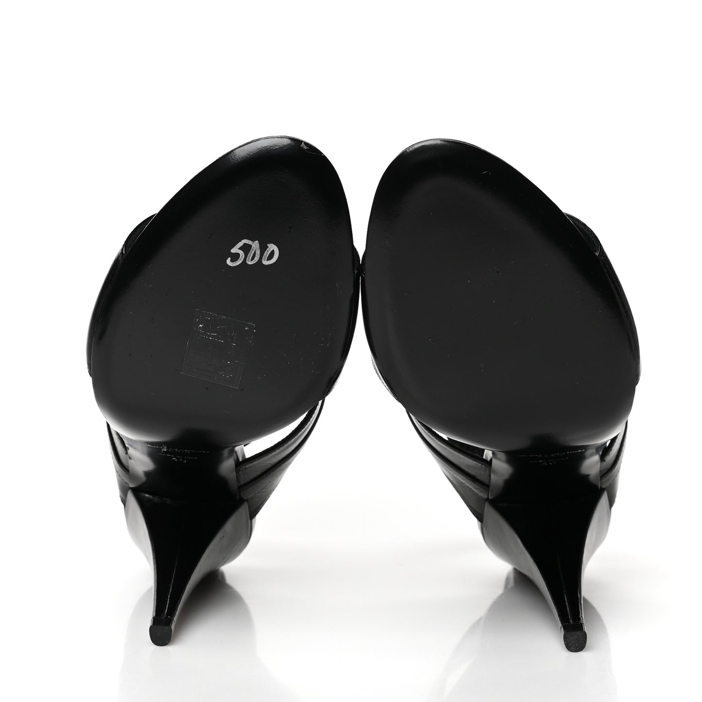 Shiny Calfskin Fetish Sandal 40 Black