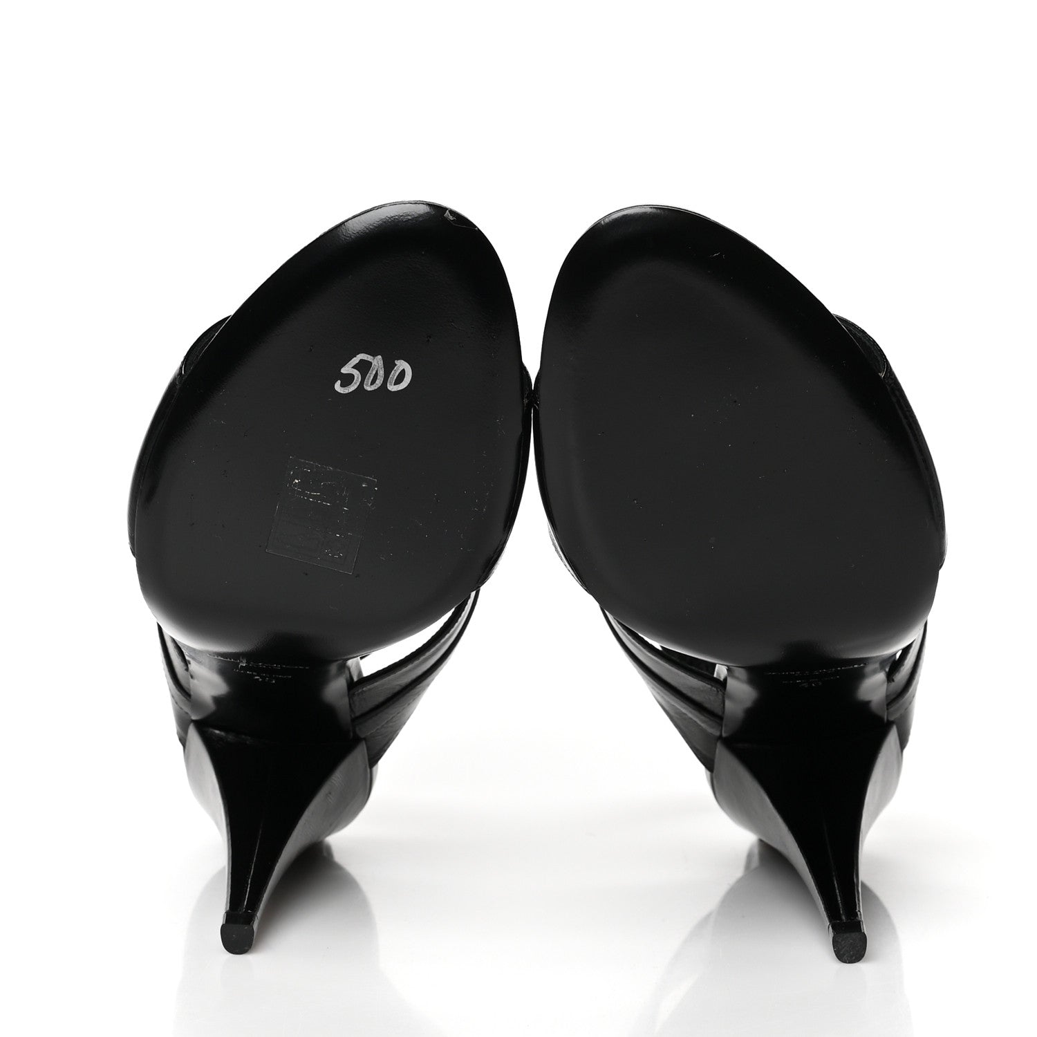 Saint Laurent Shiny Calfskin Fetish Sandal 40 Black 5 of 8