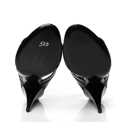 Saint Laurent Shiny Calfskin Fetish Sandal 40 Black 5 of 8