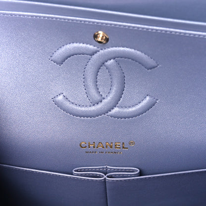 Chanel Iridescent Lambskin Quilted Medium Double Flap Light Purple 6 of 12