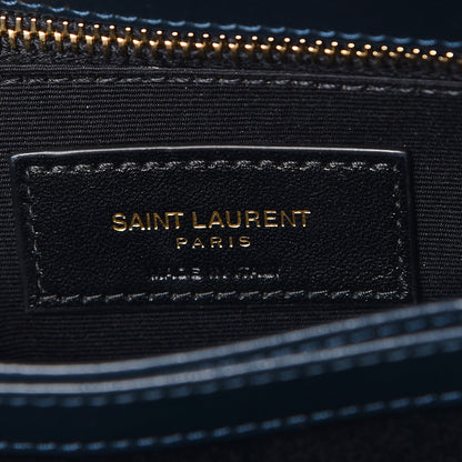 Saint Laurent Velvet Y Quilted Monogram Toy Loulou Chain Satchel Dark Ottanio 6 of 8