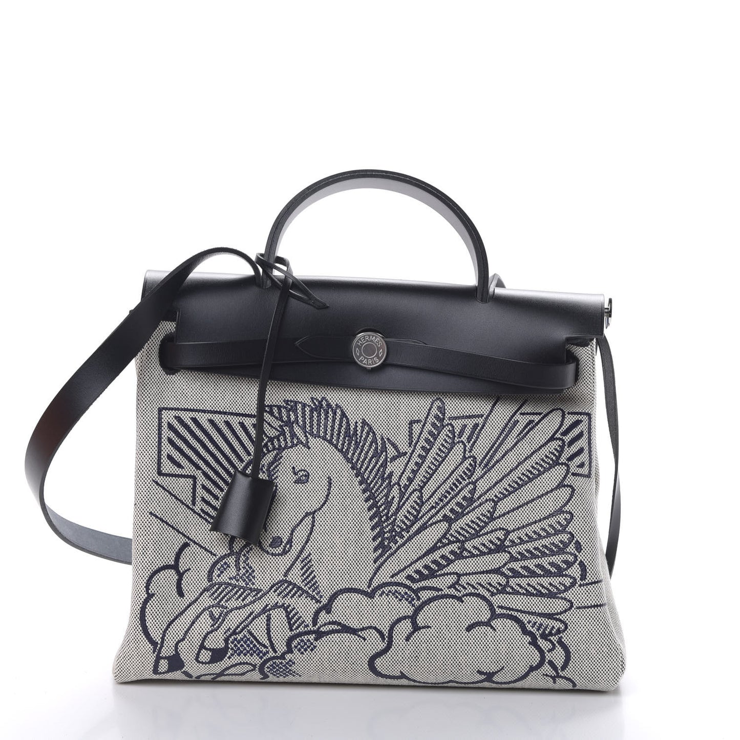 Vache Hunter Toile H Pegase Pop Herbag Zip Retourne 31 PM Bleu Indigo Ecru Black