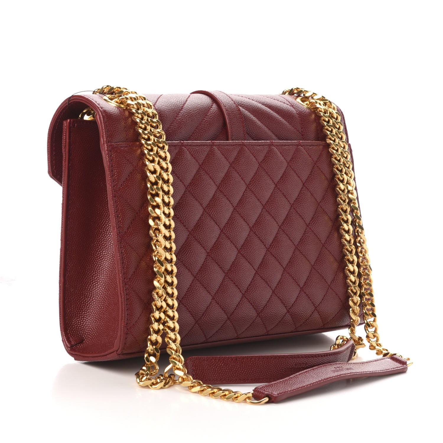Saint Laurent Grain De Poudre Textured Mixed Matelasse Triquilt Medium Monogram Satchel Oxblood 3 of 11