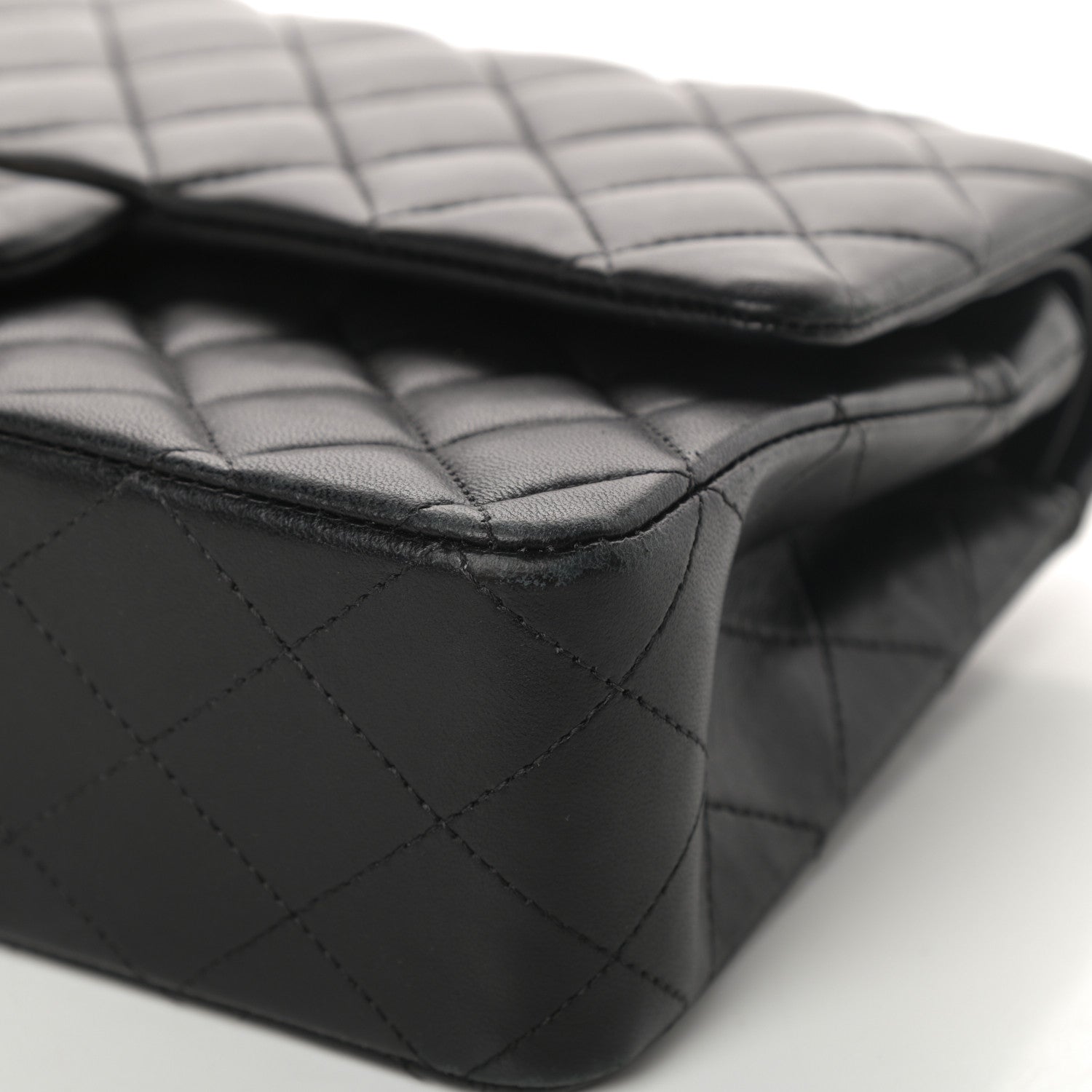 Chanel Lambskin Quilted Medium Double Flap Black 10 of 17