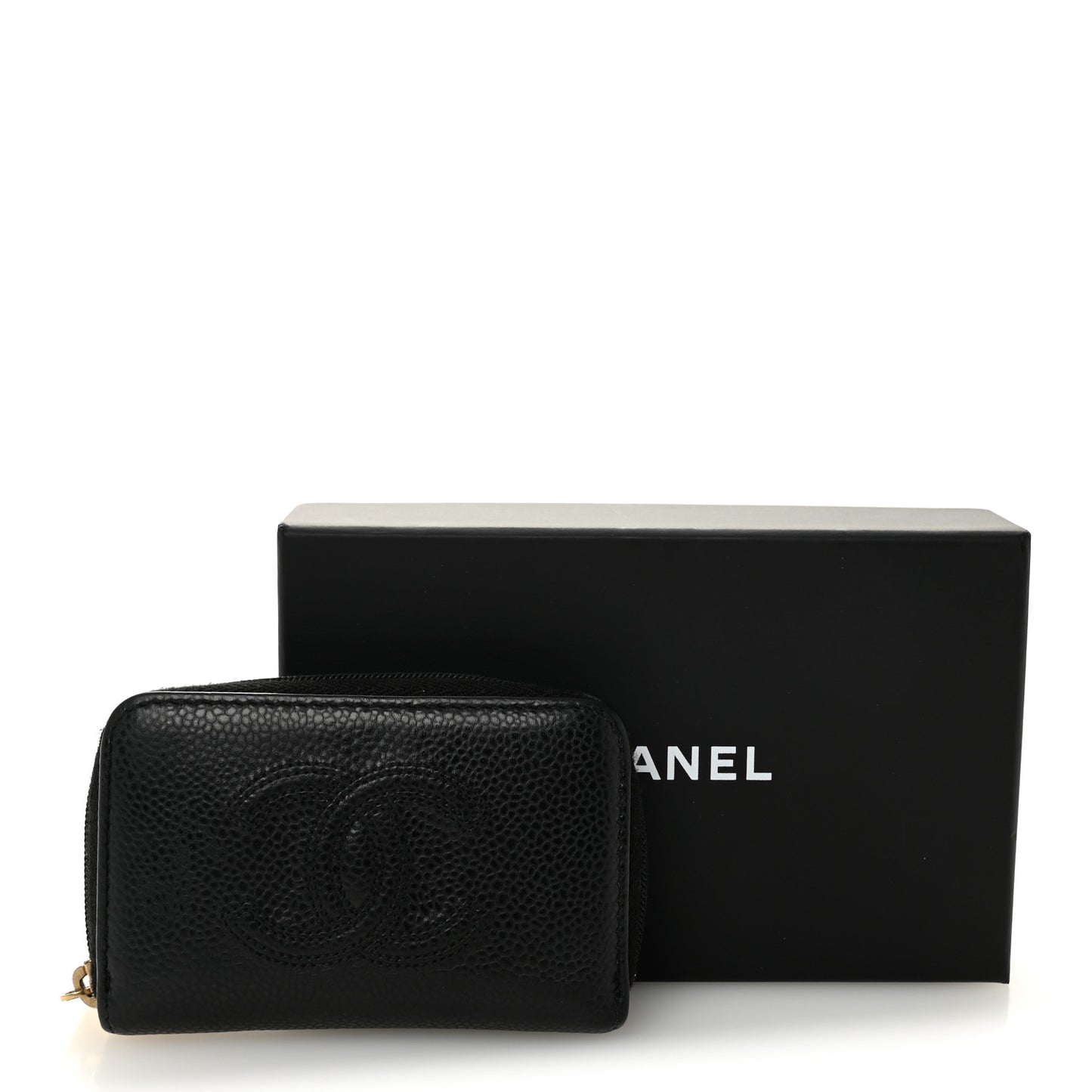 Caviar Timeless CC Zip Around Coin Purse Black