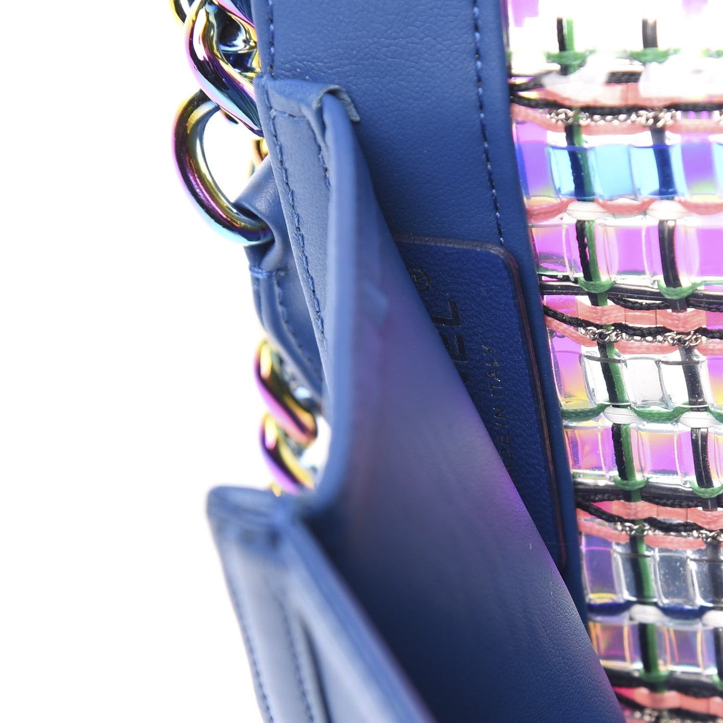 PVC Thread Woven Medium Boy Flap Dark Blue