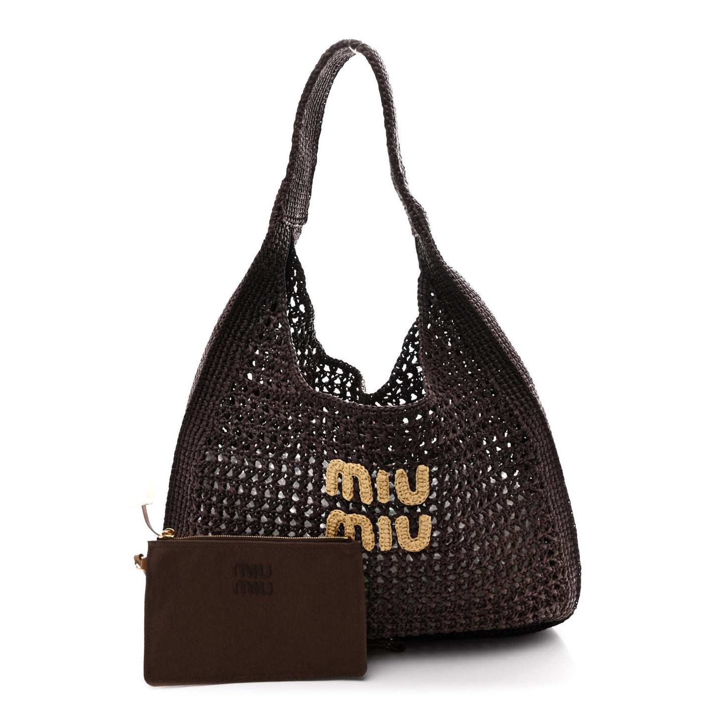 Raffia Crochet Woven Hobo Cacao Naturale