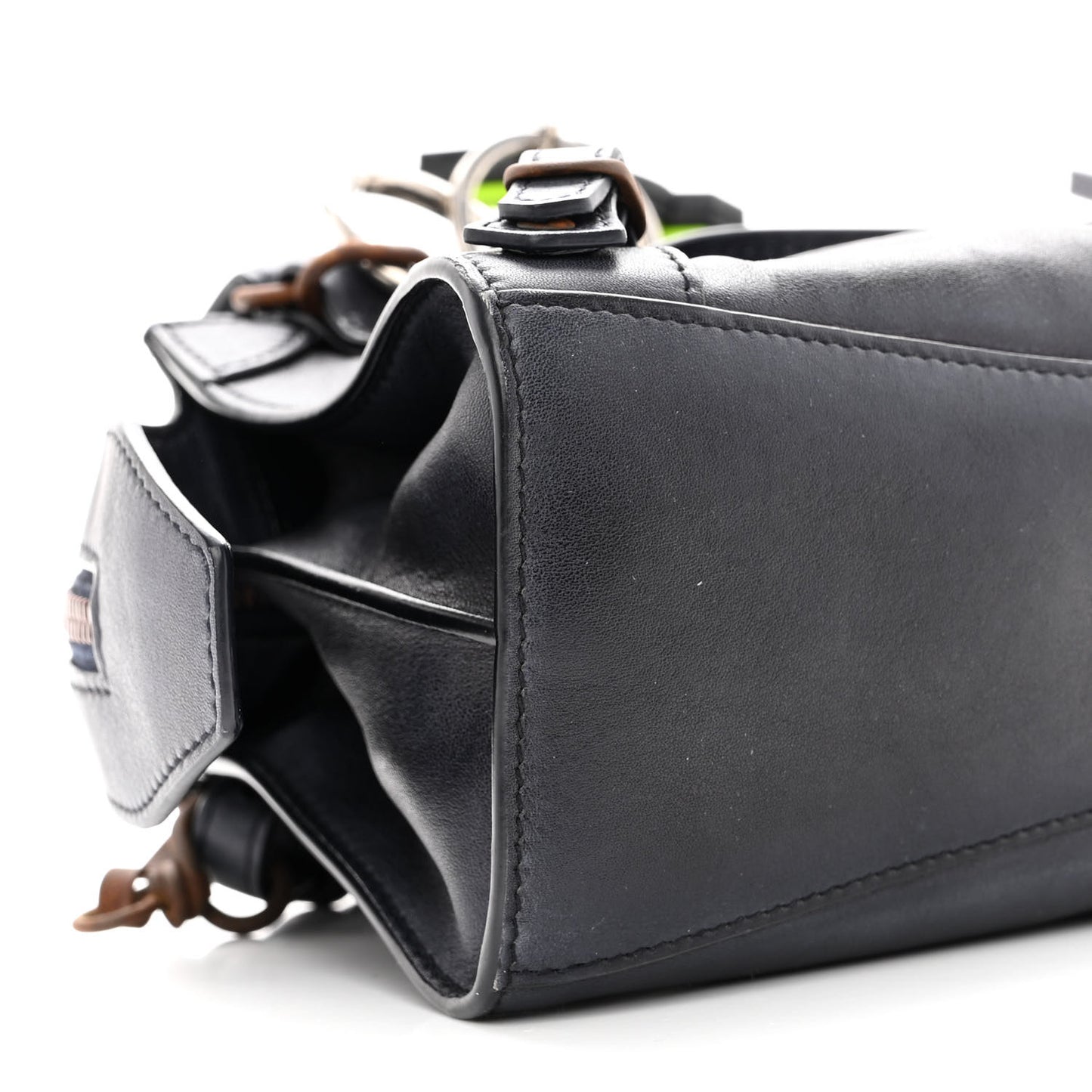 Used Calfskin Rust Hardware Mini Neo Classic City Navy