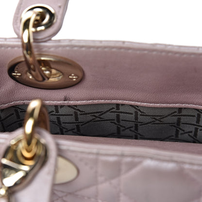 Christian Dior Metallic Lambskin Cannage Mini Lady Dior Lotus 14 of 16