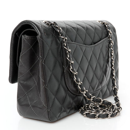 Chanel Lambskin Quilted Medium Double Flap Dark Grey 3 of 11