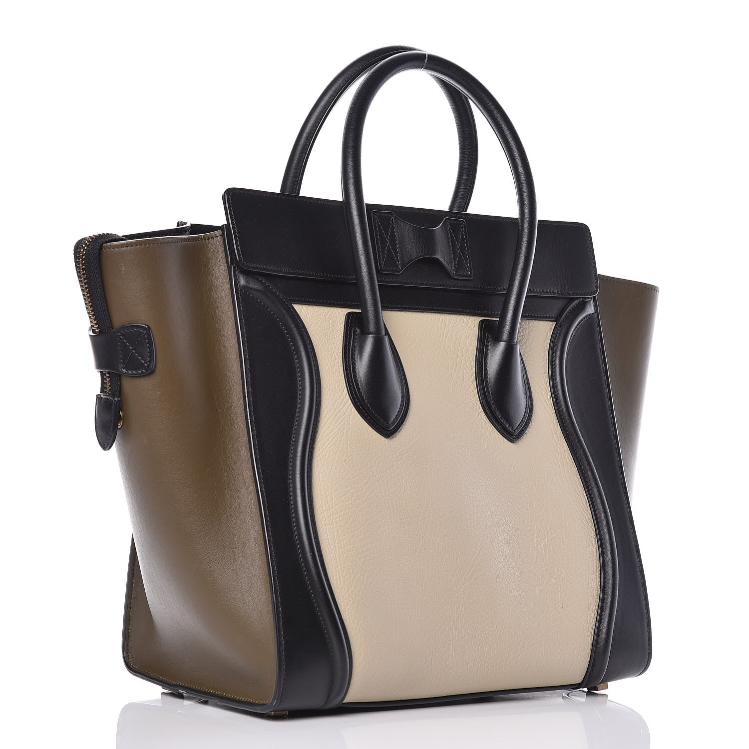 Celine Elephant Calfskin Mini Tri-Color Luggage Chalk 3 of 11