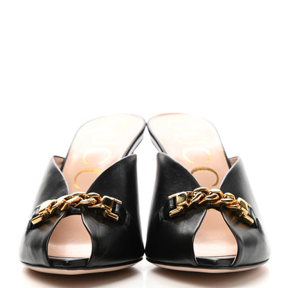 Gucci Malaga Kid Chain Sylvie Mules 37 Black 2 of 10