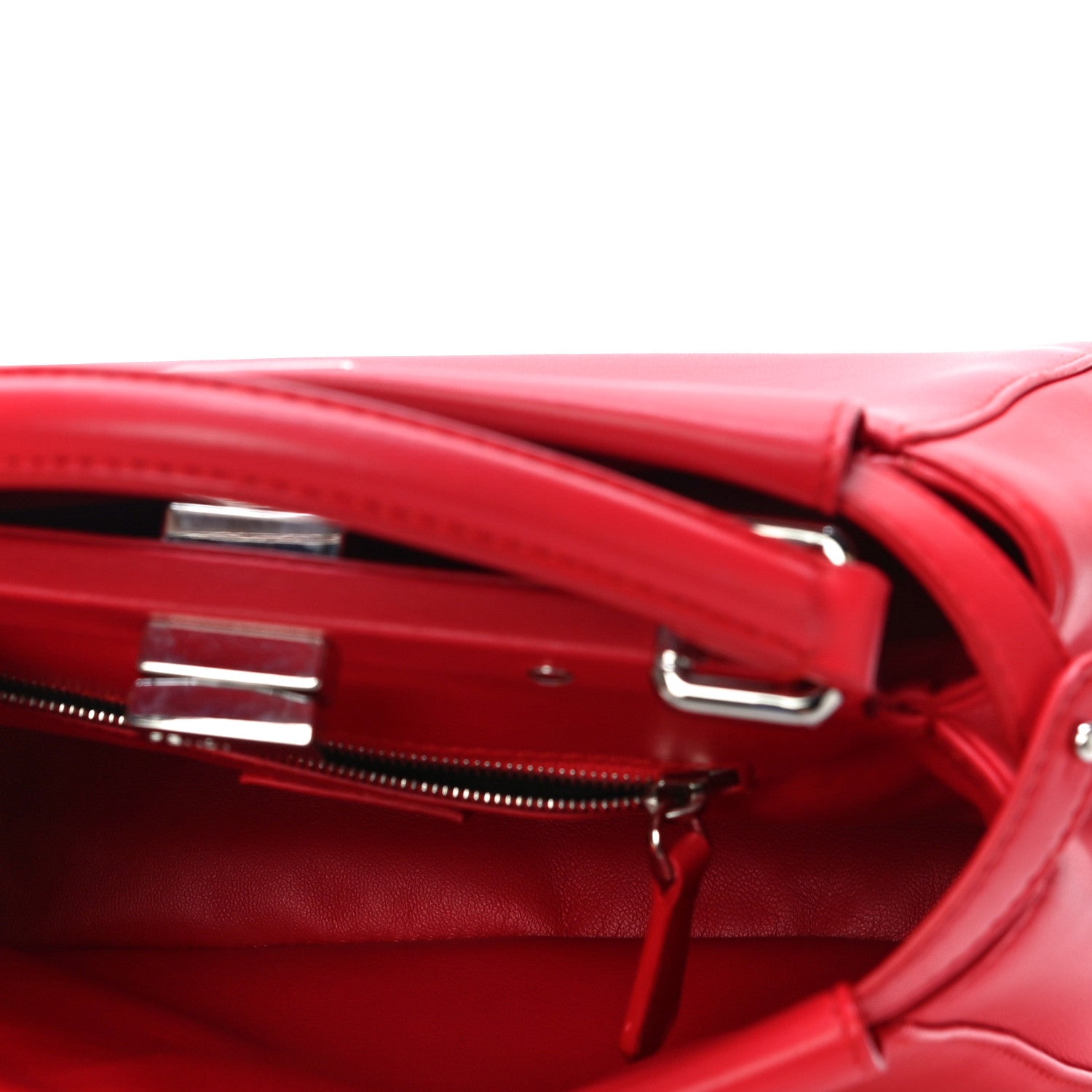 Fendi Nappa Mini Peekaboo Iconic Satchel Fiamma 5 of 15