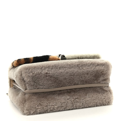 Fendi Shearling Calfskin Macro FF 1974 Diagonal Mania Kan I Shoulder Bag Multicolor 5 of 10