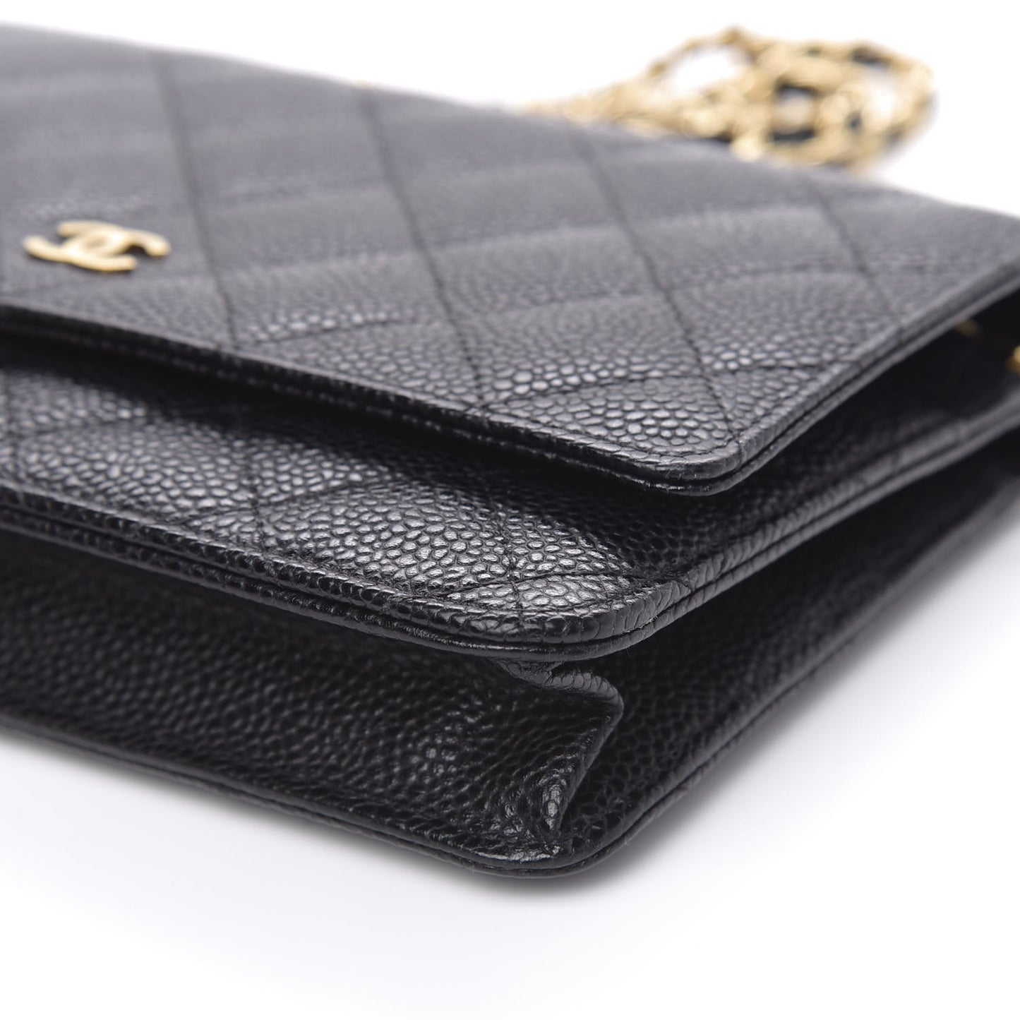 Caviar Quilted Wallet On Chain WOC Black