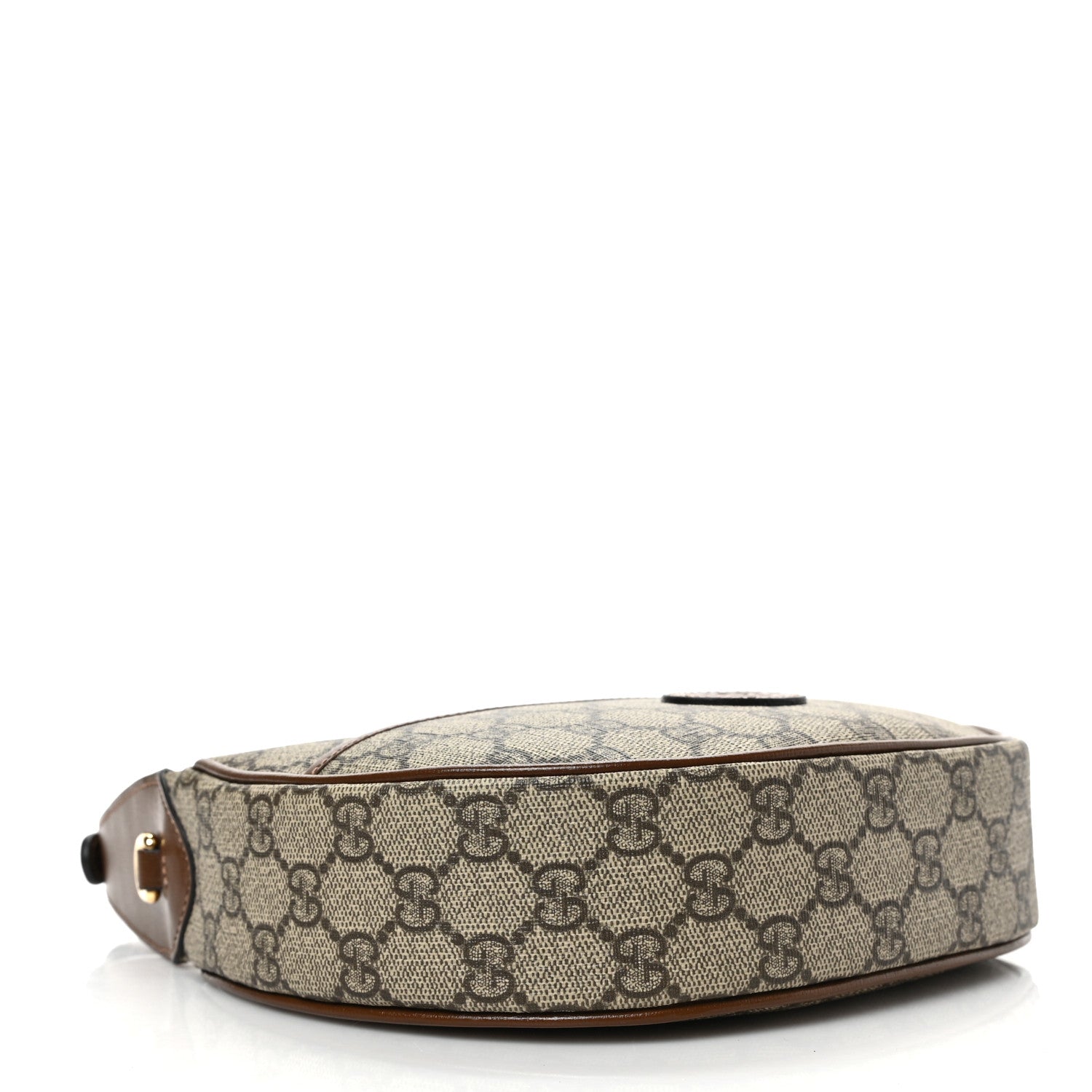 Gucci GG Supreme Monogram Azalea Calfskin Mini Retro Interlocking G Half Moon Bag Beige Ebony Brown Sugar 3 of 7