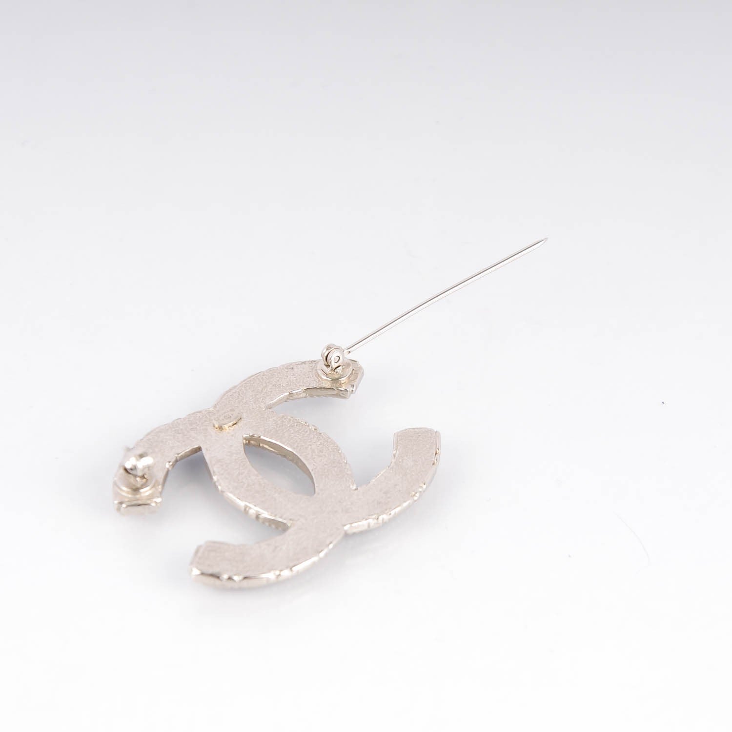 Chanel Crystal CC Brooch Silver 3 of 4