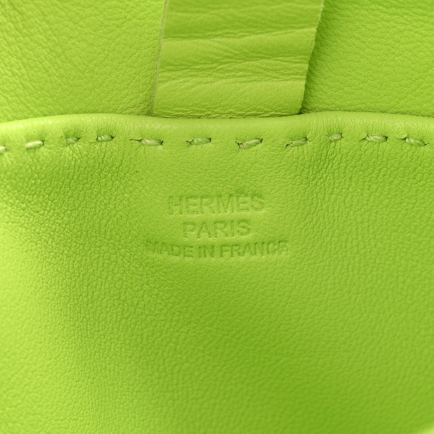 Hermes Lambskin Clou De Selle Pouch Kiwi 6 of 11