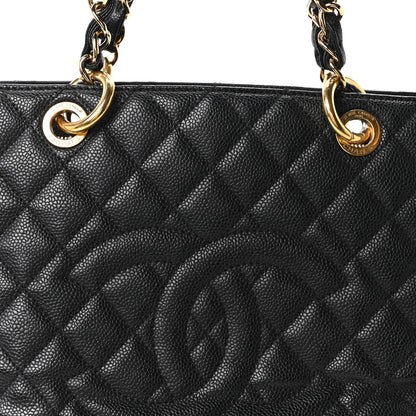 Chanel Caviar Quilted Grand Shopping Tote GST Black  Black 8 of 10