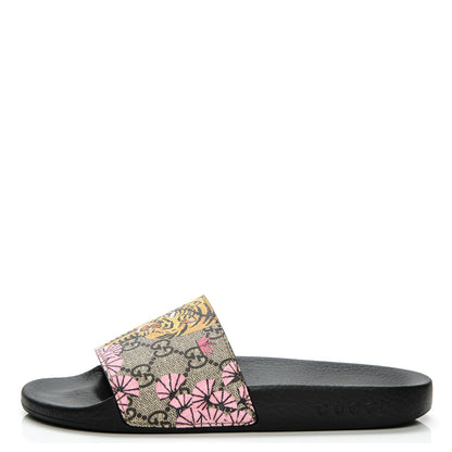 Gucci GG Supreme Monogram Bengal Slide Sandals 37 Beige Pink 1 of 8