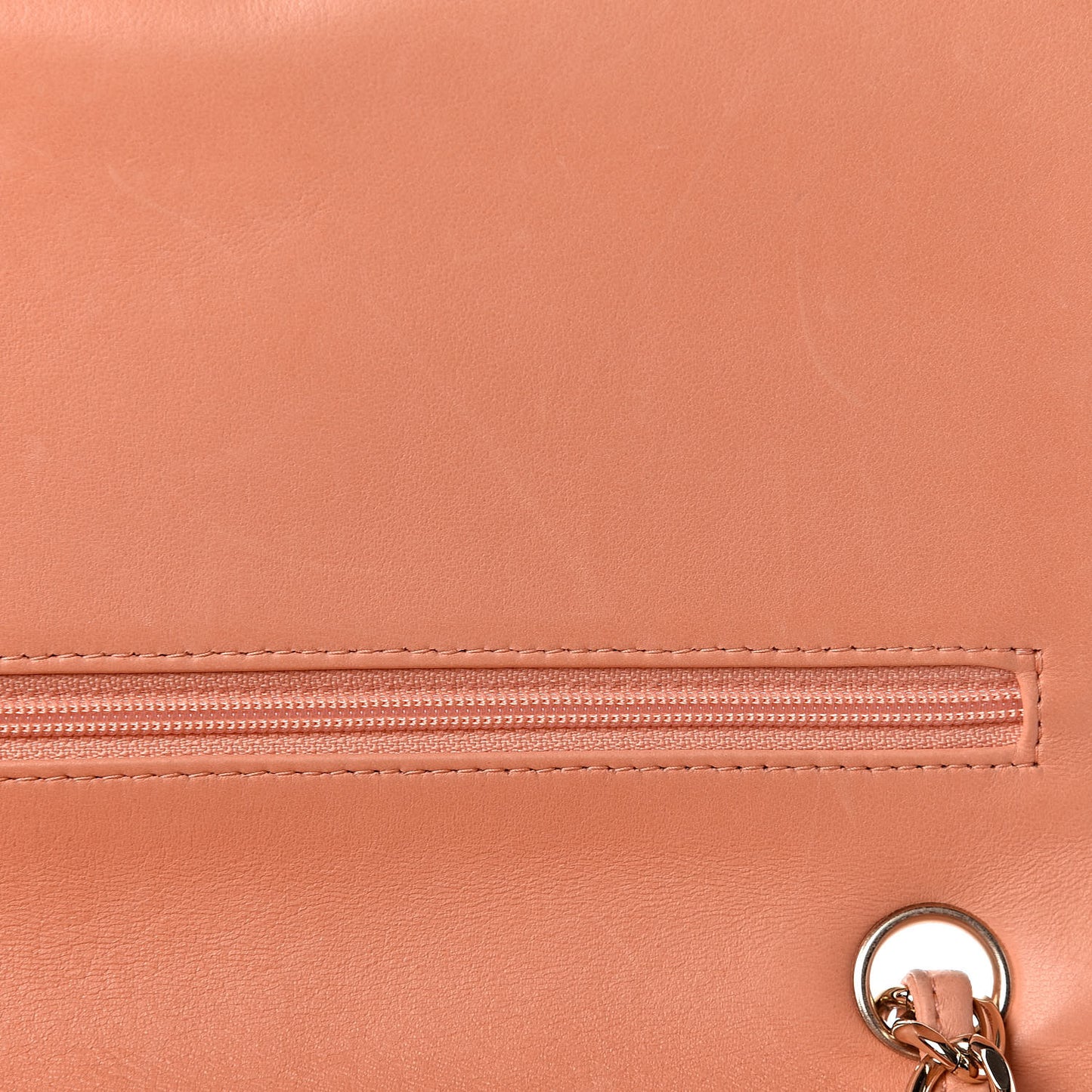 Lambskin Quilted Jumbo Double Flap Light Orange