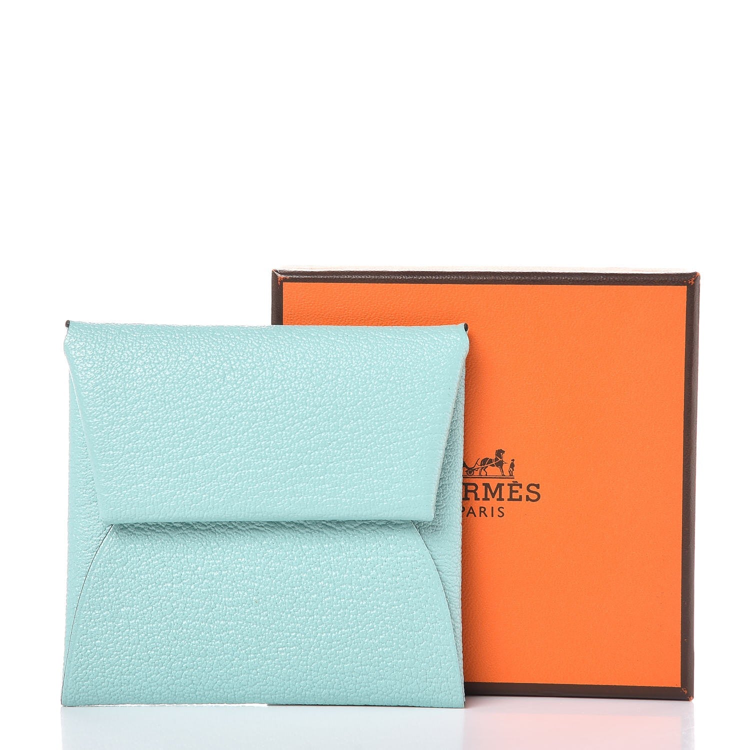 Hermes Chevre Mysore Bastia Coin Purse Aqua 7 of 7