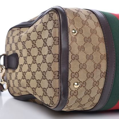Gucci Monogram Vintage Web Medium Boston Dark Brown 12 of 20