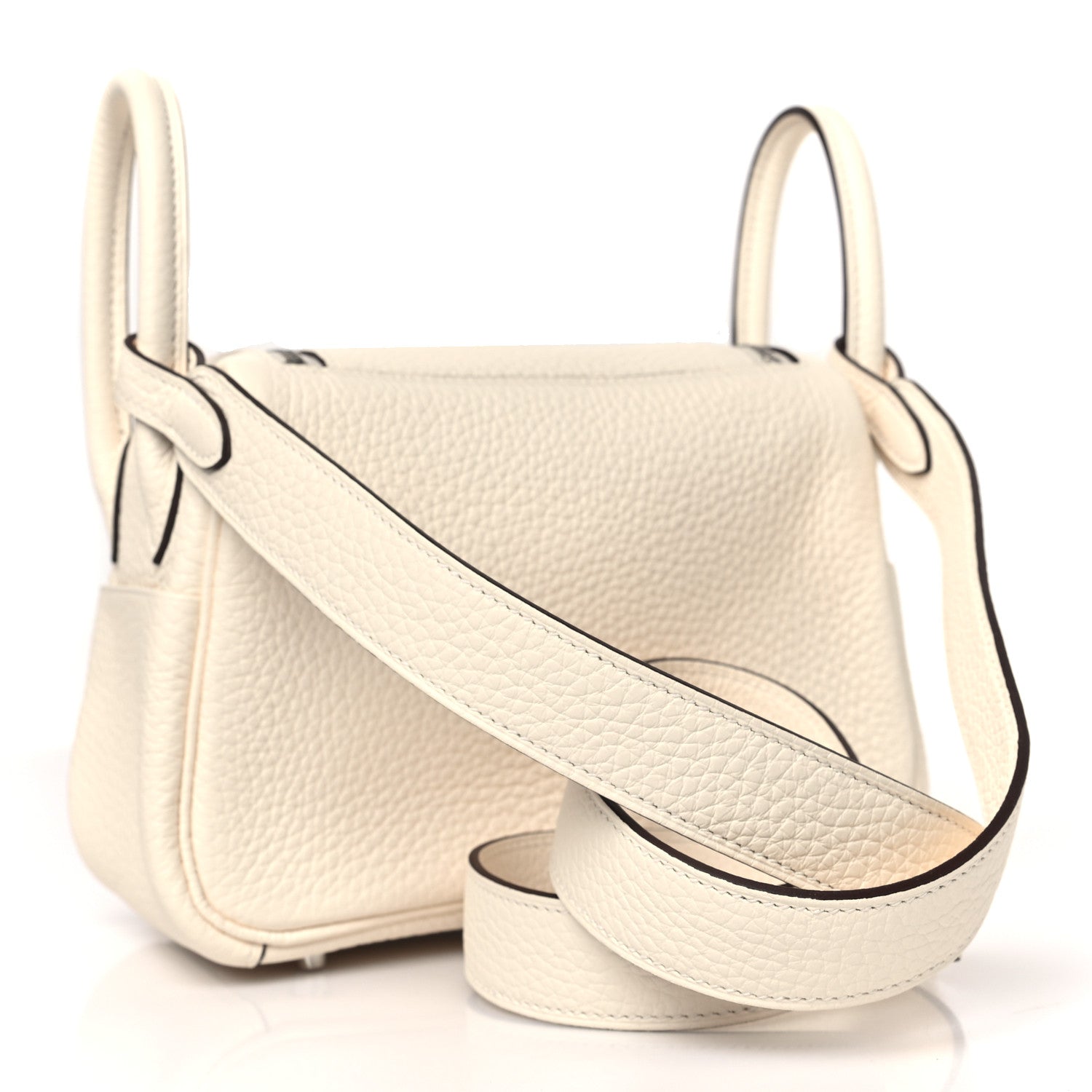 Hermes Taurillon Clemence Mini Lindy 20 Craie 3 of 10