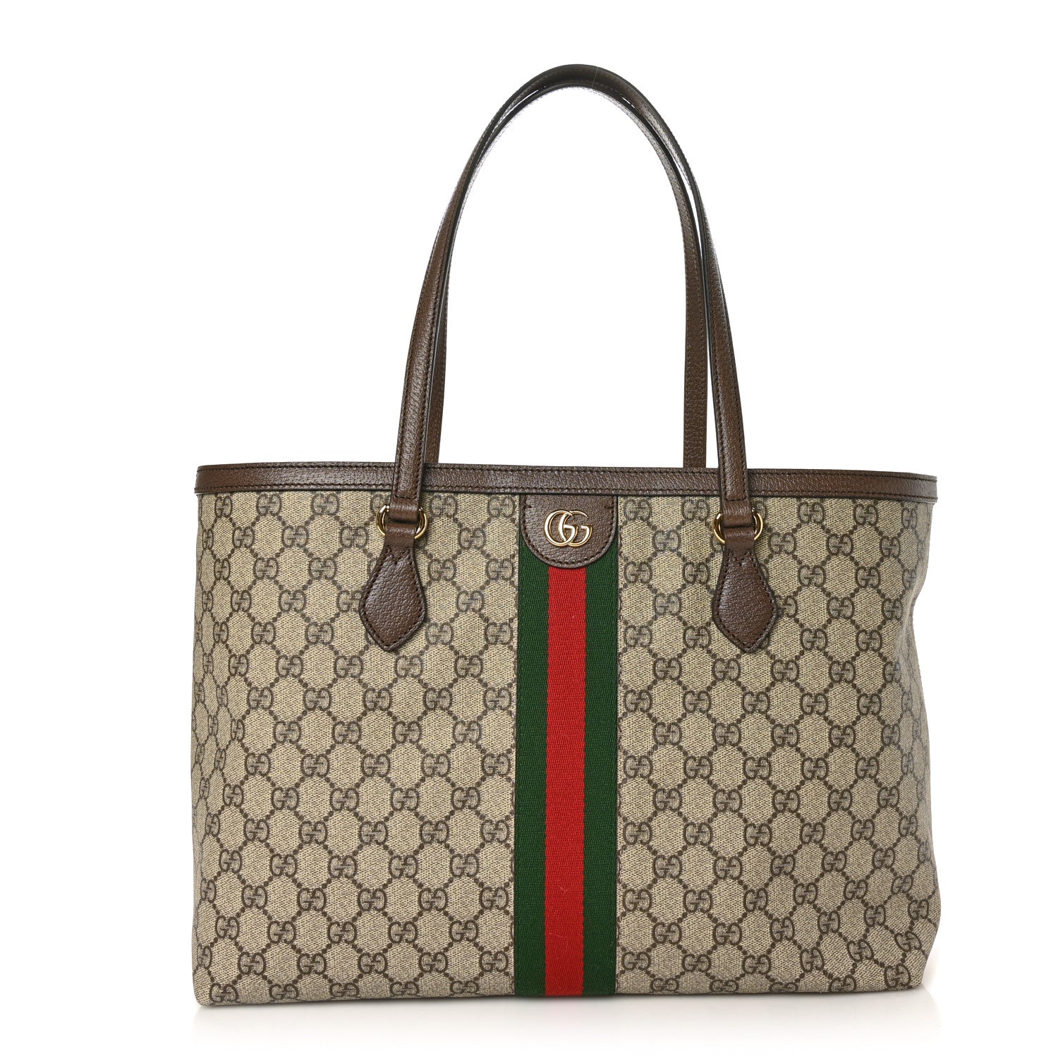 Gucci GG Supreme Monogram Medium Ophidia Shopping Tote Brown 1 of 8