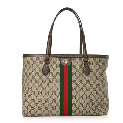 Gucci GG Supreme Monogram Medium Ophidia Shopping Tote Brown 1 of 8
