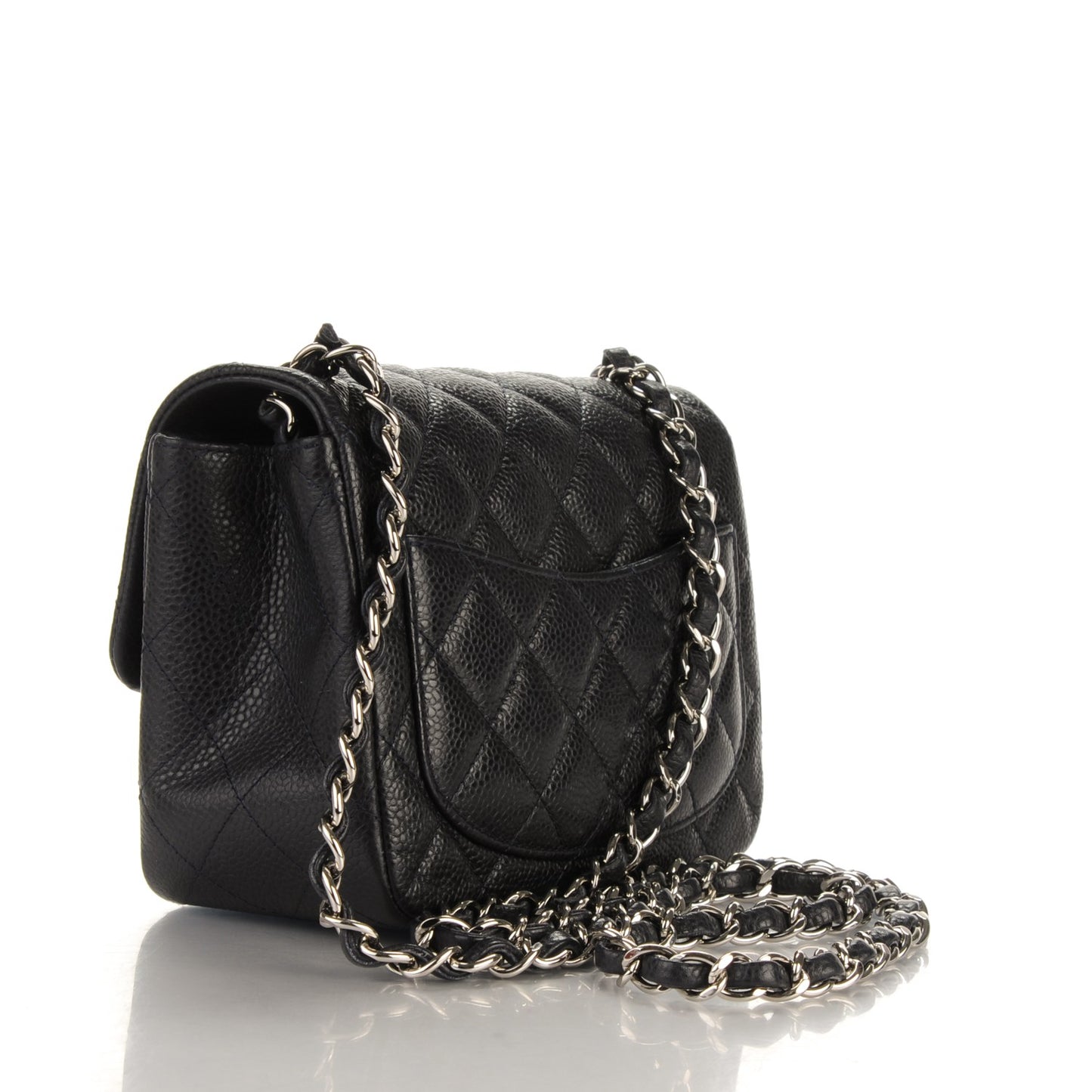 Caviar Quilted Mini Square Flap Navy