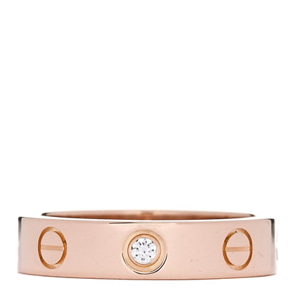 Cartier 18K Pink Gold Diamond 4mm LOVE Wedding Band Ring 48 4.5 1 of 4