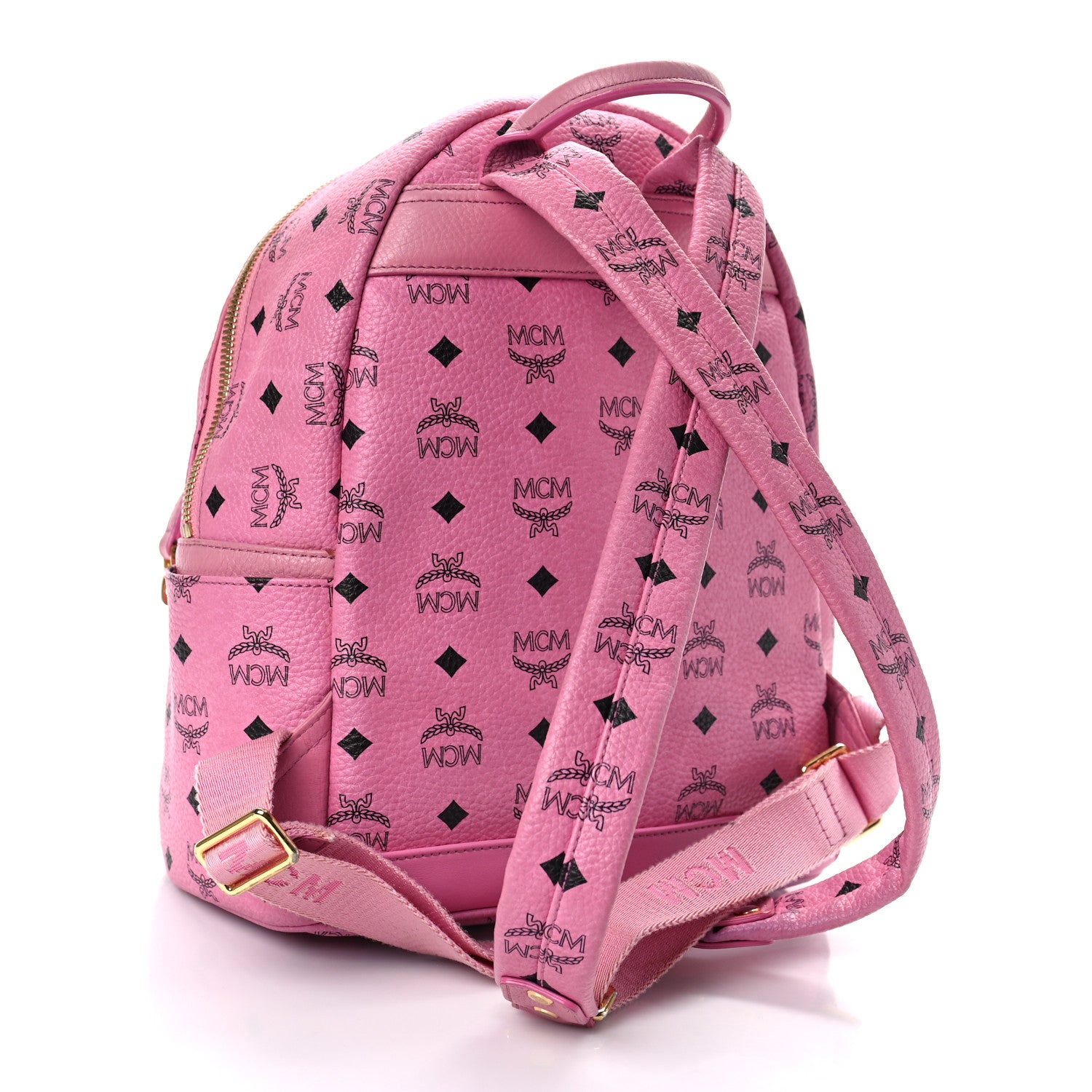 MCM Visetos Studded Small Dual Stark Backpack Pink 3 of 9