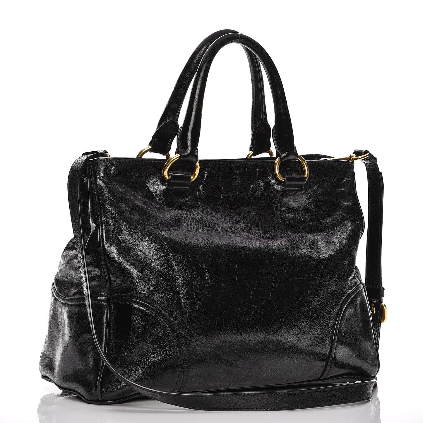 Vitello Shine Tote Nero Black