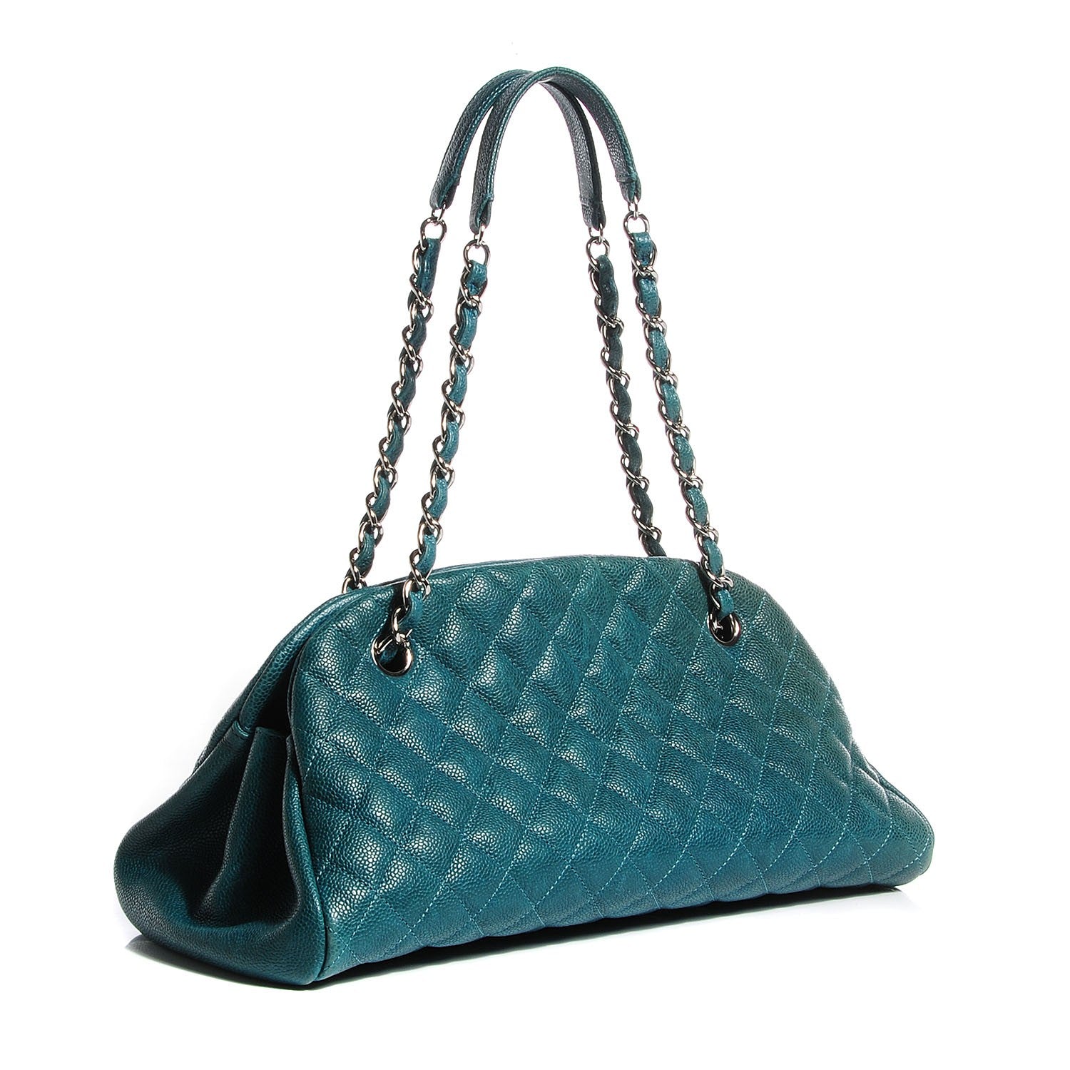 Chanel Caviar Quilted Medium Just Mademoiselle Turquoise 3 of 8