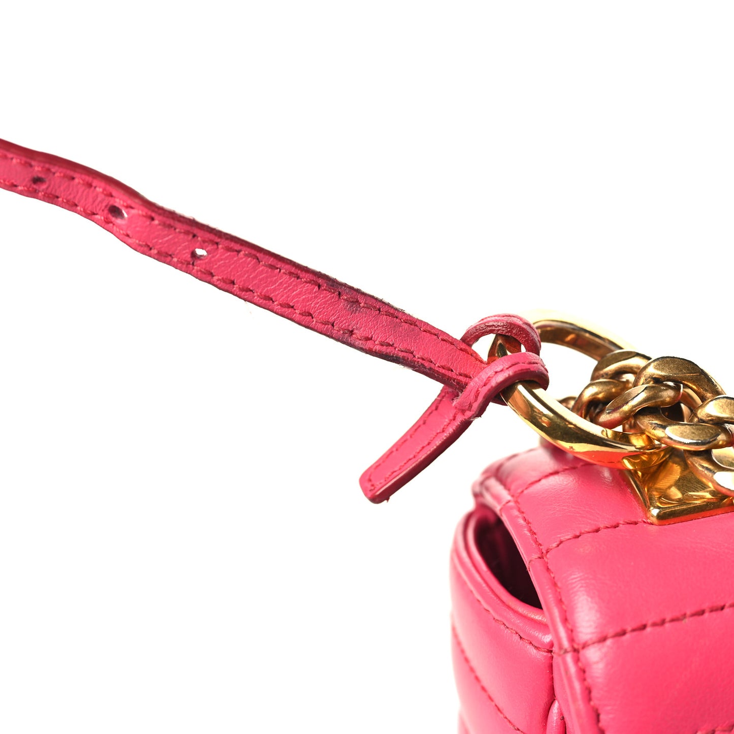 Soft Calfskin Impunture Diagramme Medium Chain Flap Shoulder Bag Magenta