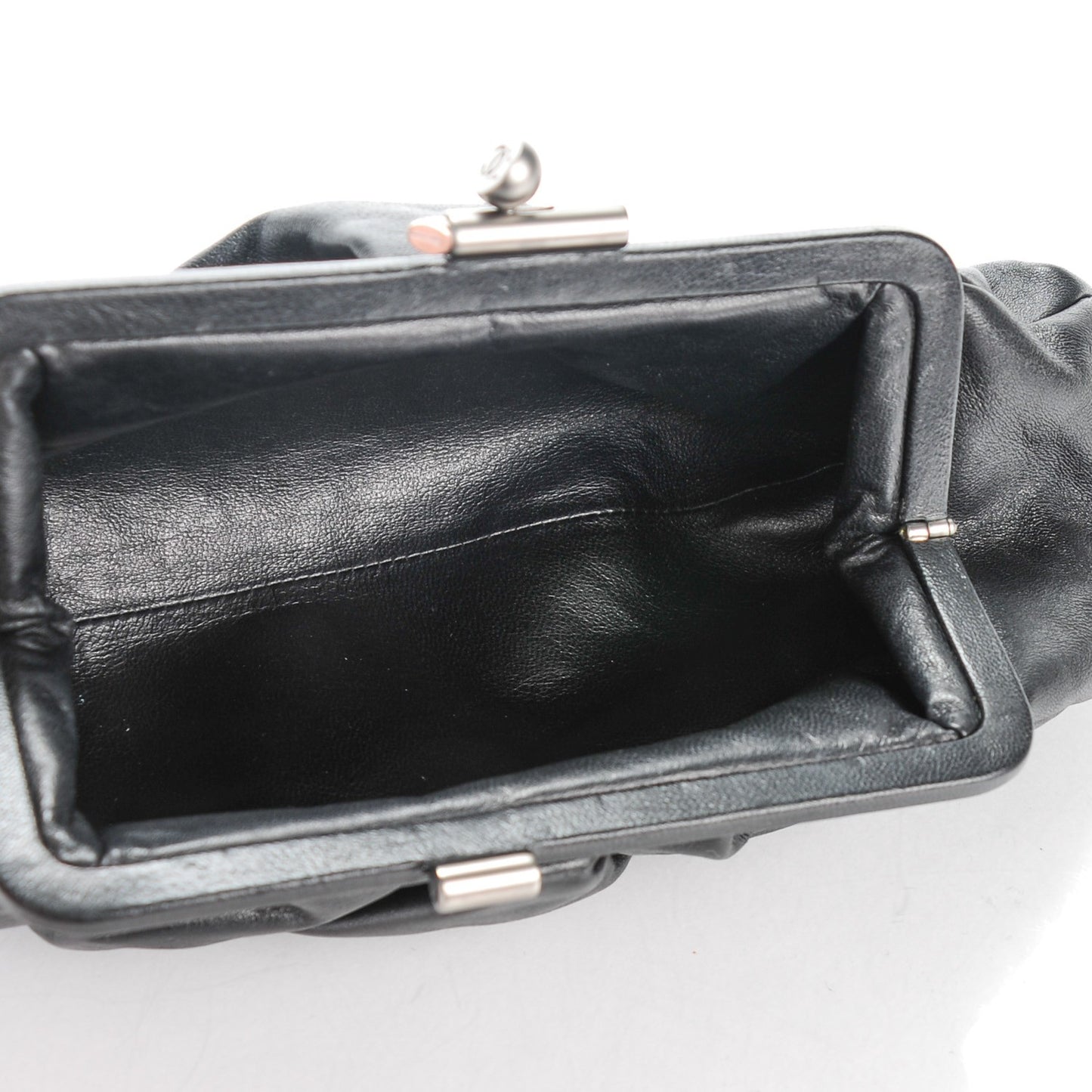 Lambskin Monte Carlo Clutch Black