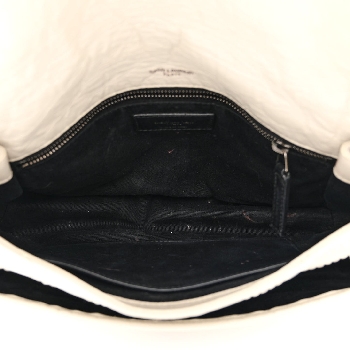 Crinkled Calfskin Matelasse Monogram Medium Niki Chain Satchel Ivory