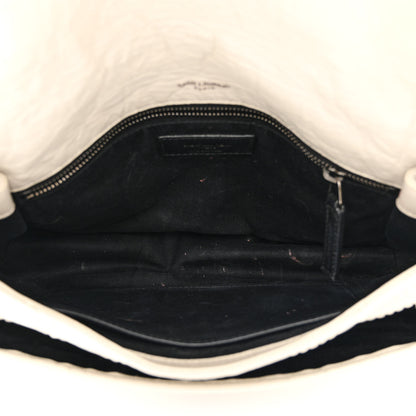 Saint Laurent Crinkled Calfskin Matelasse Monogram Medium Niki Chain Satchel Ivory 5 of 12