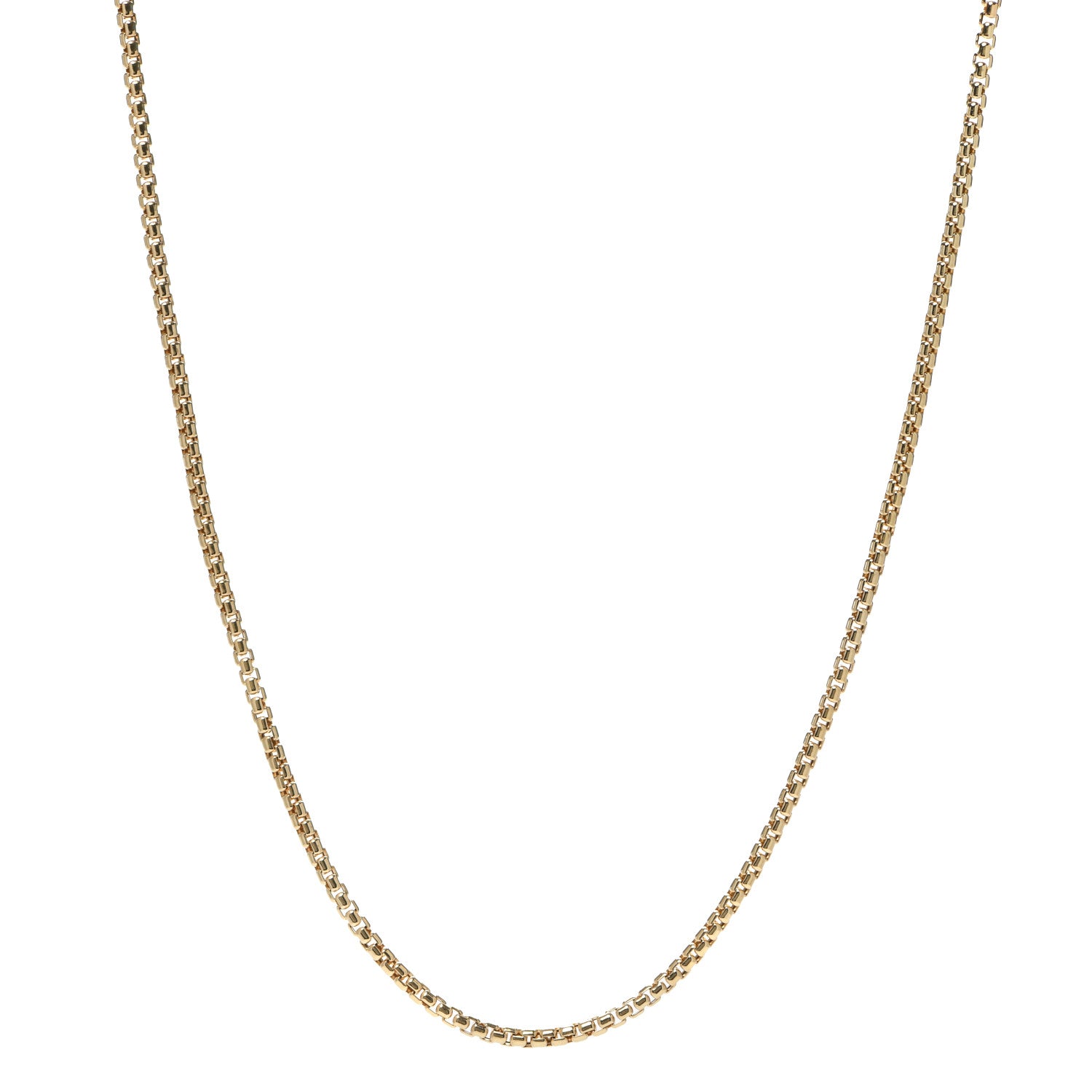 David Yurman 18K Yellow Gold 3.4mm Box Chain Necklace 26" 1 of 4