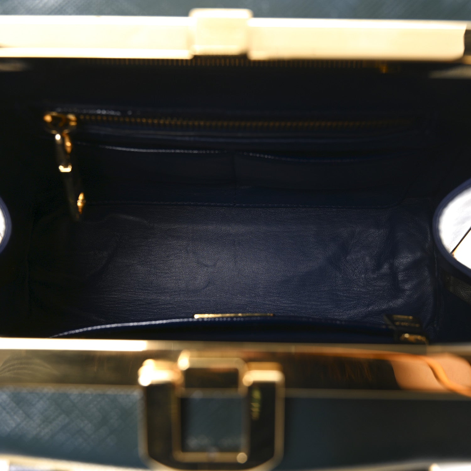 Prada Saffiano Vernice Pyramid Bag Royal Azzurr 5 of 9