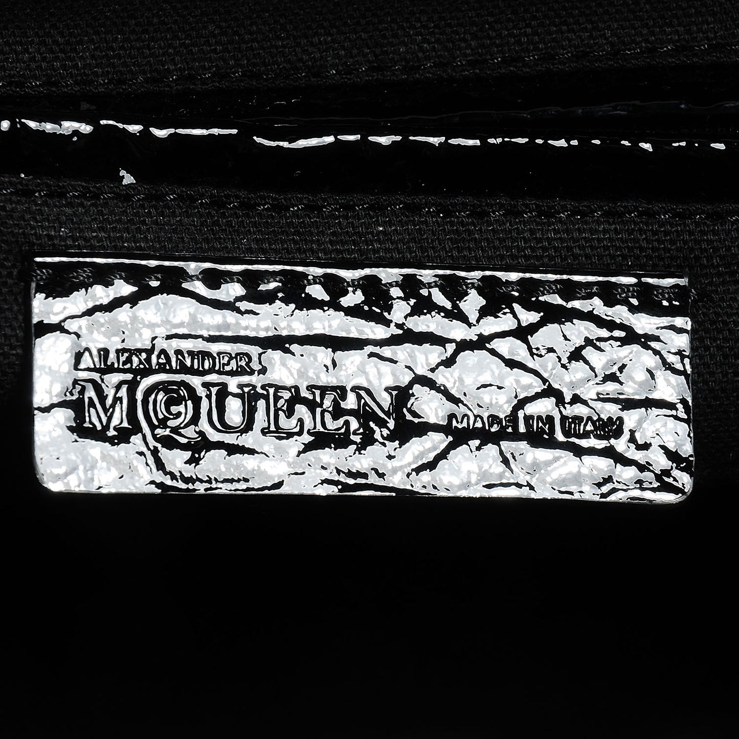 Patent Small Eyelet Padlock Skull Tote Black
