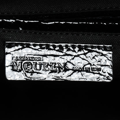 Alexander McQueen Patent Small Eyelet Padlock Skull Tote Black 7 of 9