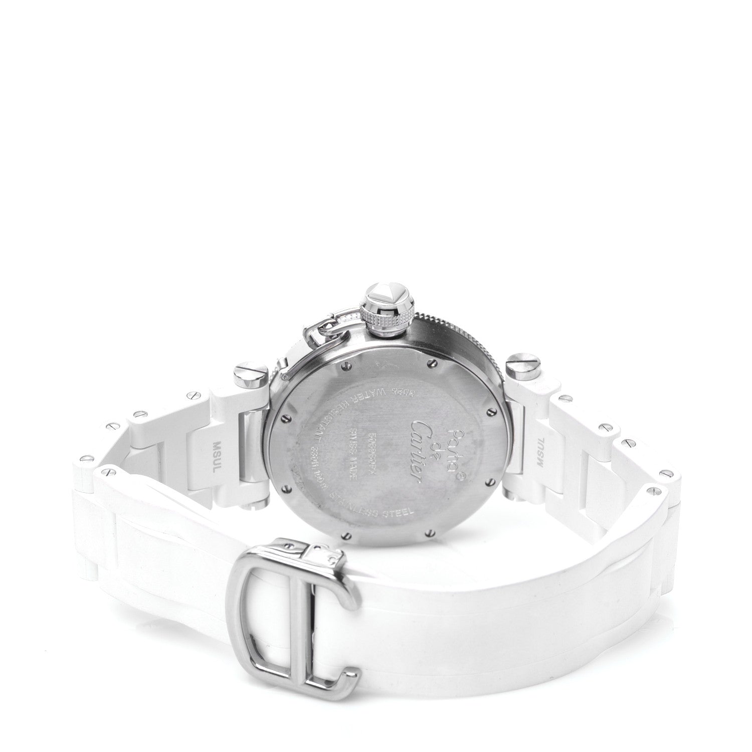 Cartier Stainless Steel 18K Pink Gold Rubber 33mm Pasha C Seatimer Quartz Watch 3 of 5