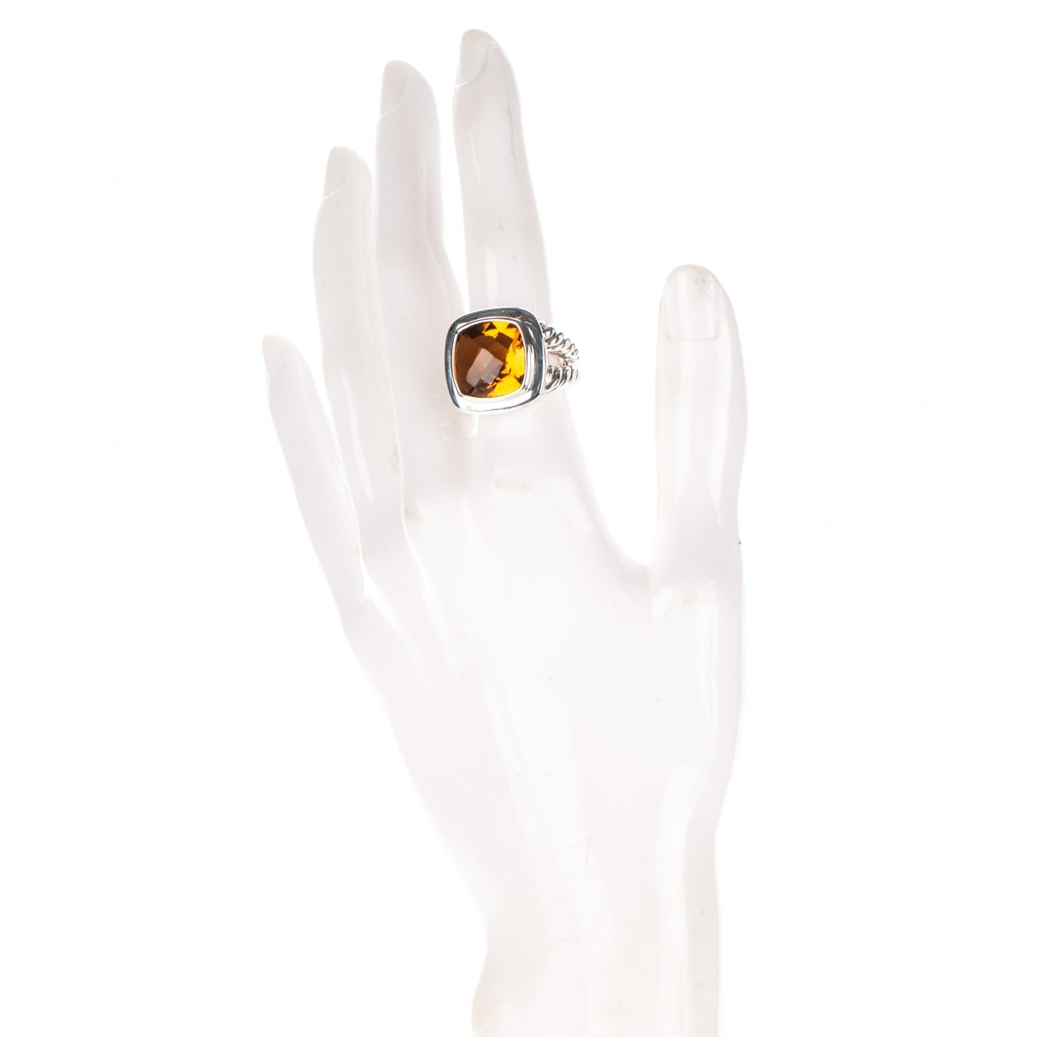 David Yurman Sterling Silver Citrine 14mm Albion Ring 52 6 2 of 5